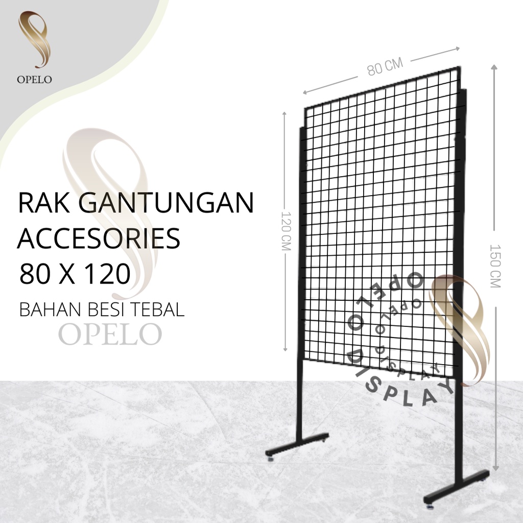 RAK MUNDO 120 CM X 80 CM / RAK GANTUNGAN ACCESORIES BERDIRI