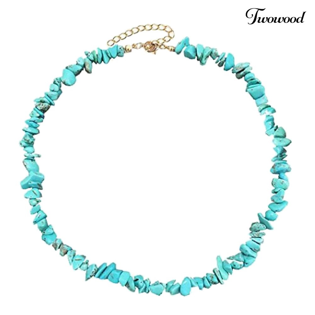 Kalung Manik-Manik Turquoise Imitasi Adjustable Untuk Wanita