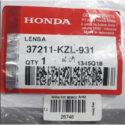 Kaca Kilometer Spacy Mika Speedometer Spacy Mika Kilometer Spacy Kaca Spidometer Spacy 100% Original ori Honda AHM 37211-KZL-931