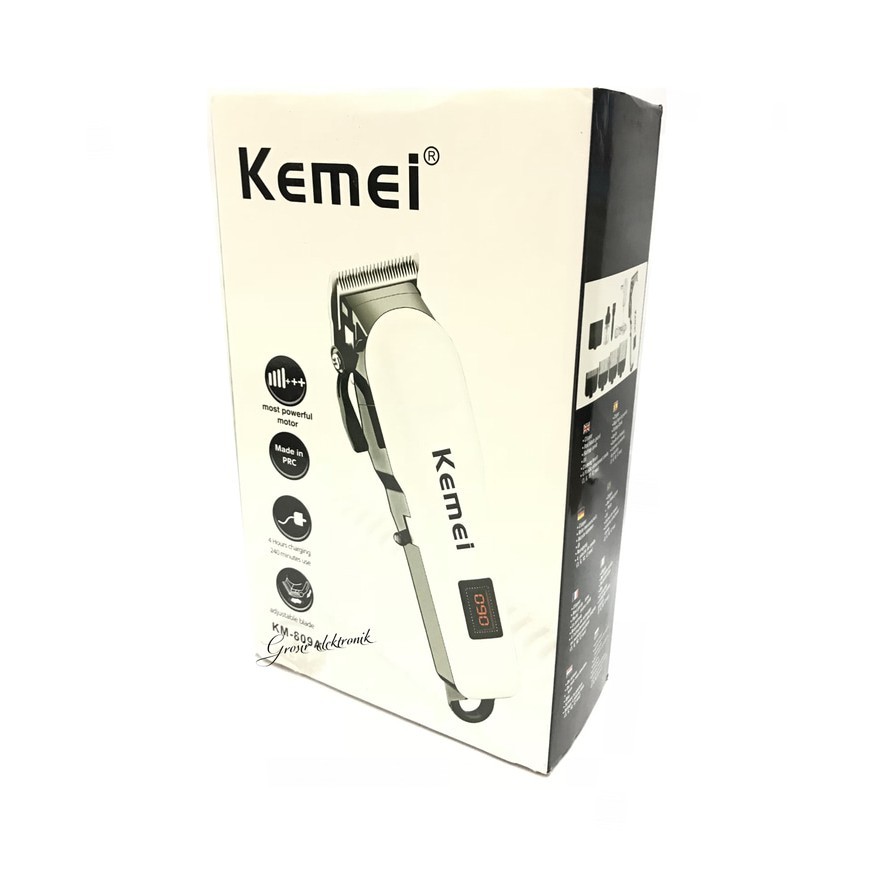 alat cukur rambut cas kemei km-809a hair clipper charger LED indikator power