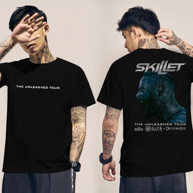Kaos Skillet The Unleashed Tour Tshirt Casual Unisex T-SHIRT Bahan Katun