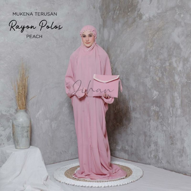 Mukena Terusan Polos Katun Rayon Travelling Mukena Geblus Mukena Pocong Jumbo