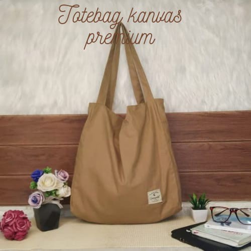 NUDIE BAG/TOTEBAG CANVAS BESAR POLOS SUEDING TEBAL LEMBUT MODEL TAS BAGGY BISA COD DAN CUSTOM SABLON