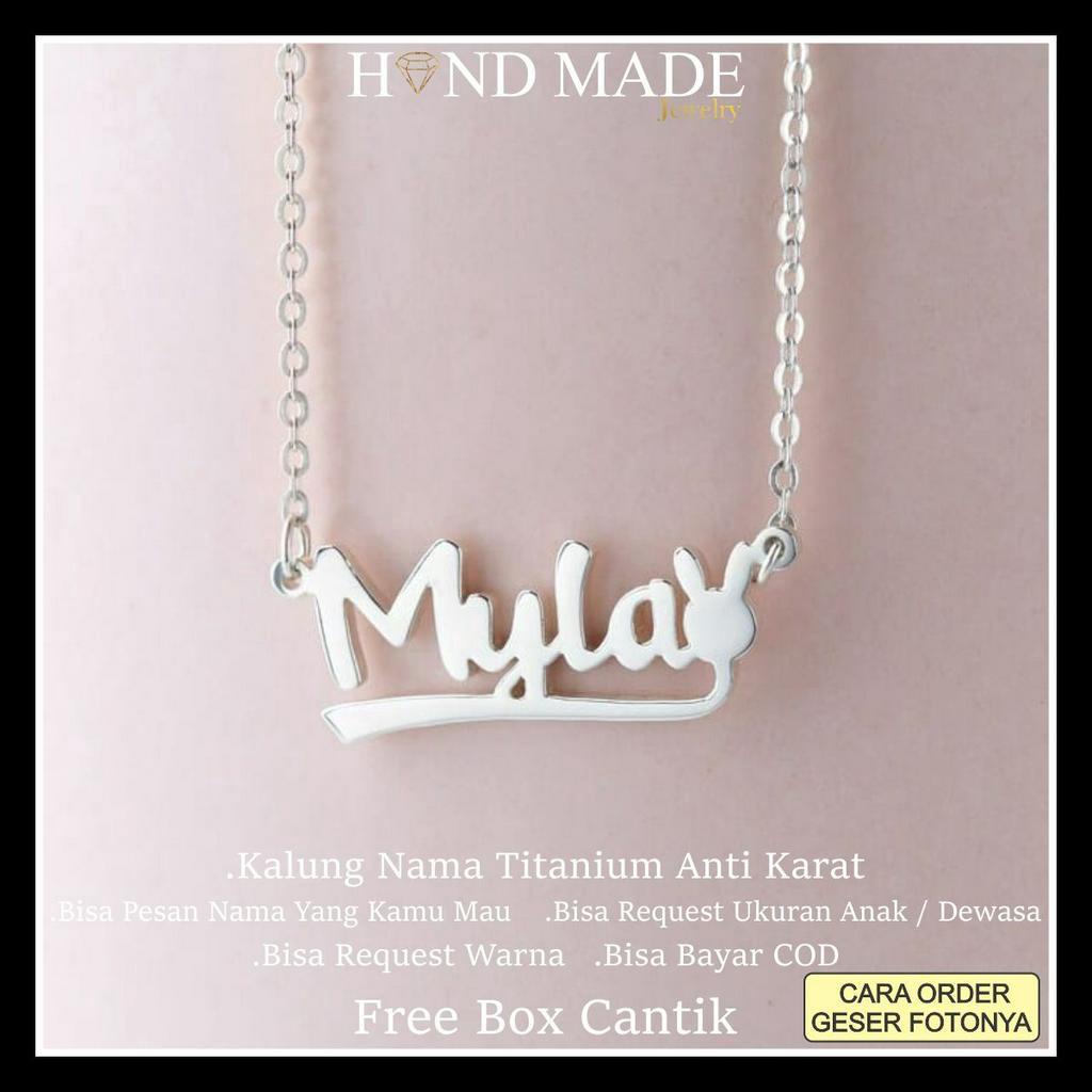 kalung nama anak perempuan kalung nama titanium anti karat kalungnama aksesoris wanita necklace titanium aksesoris fashion