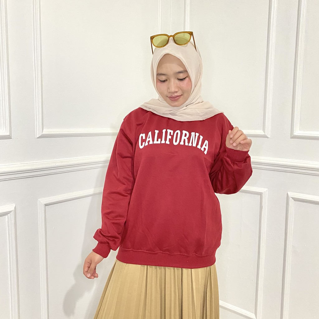 BASIC CALIFORNIA SWEATER  II SWEATER  CRAWNECK PRIA DAN WANITA II 11 WARNA