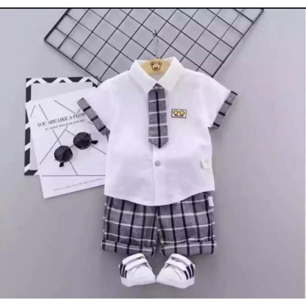 SETELAN ANAK BAJU ANAK ANAK 1-5 TAHUN SETELAN KEMEJA DASI ANAK LAKI LAKI SETELAN ANAK PEREMPUAN BAJU ANAK KEKINIAN BAJU ANAK TRENDY BISA PILIH WARNA HARGA GROSIR