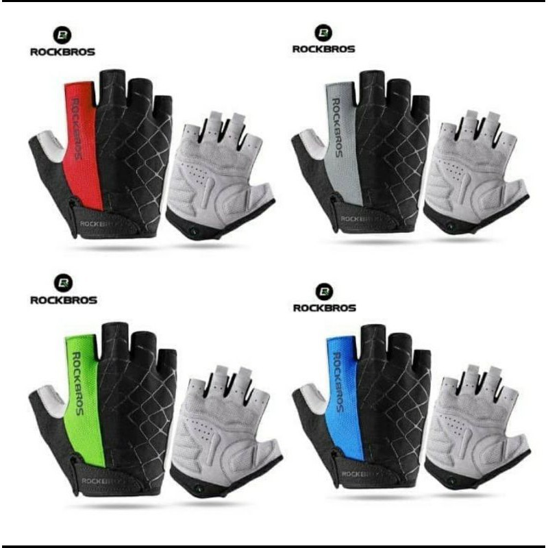 Sarung Tangan ROCKBROS S109 Bike Glove Half Finger Sepeda GyM olahraga