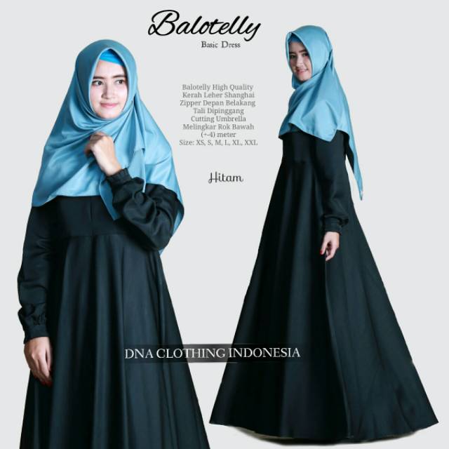 GAMIS POLOS BALOTELLI murah asli bagus baju muslim ukuran lengkap s/m/l/xl/xxl gamis original DNA