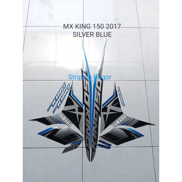 Stiker Striping Motor Yamaha Jupiter MX King 150 2017 Silver Biru