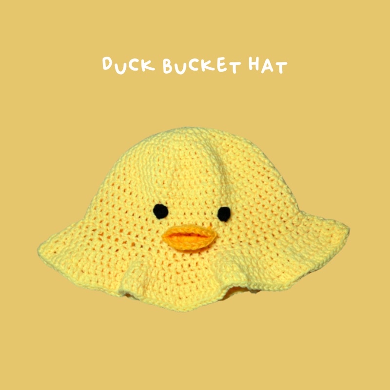 duck crochet bucket hat | topi rajut