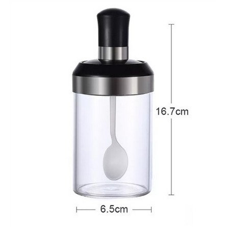 BOTOL BUMBU SENDOK KACA Unik Dengan Tutup Botol Sendok Serbaguna-3