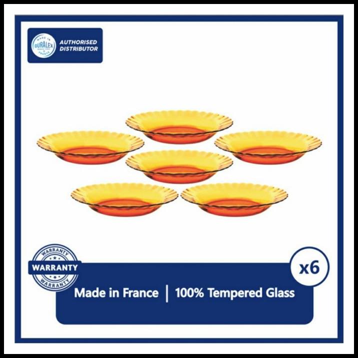 Piring Makan Duralex Asli 9" / Duralex Glass Amber Dinner Plate