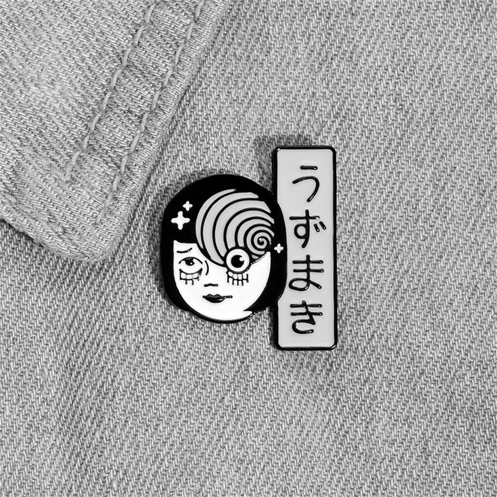 Needway   Junji Ito Anime Pin Aksesoris Pakaian Anime Japan Korsase Kawakami Tomie Horrific Picasso Style Pin Badge