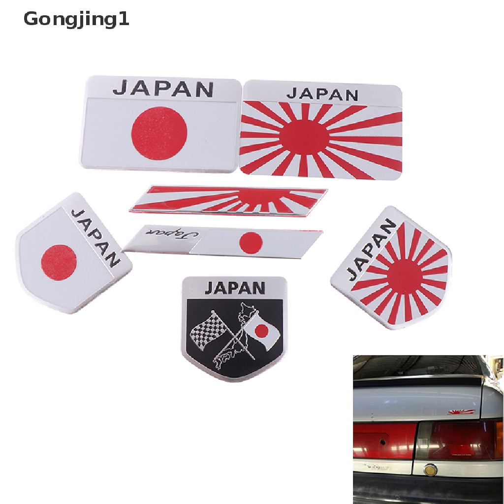 Gongjing1 1Pc Stiker emblem logo Bendera Jepang Bahan alloy Untuk Dekorasi Mobilmotor