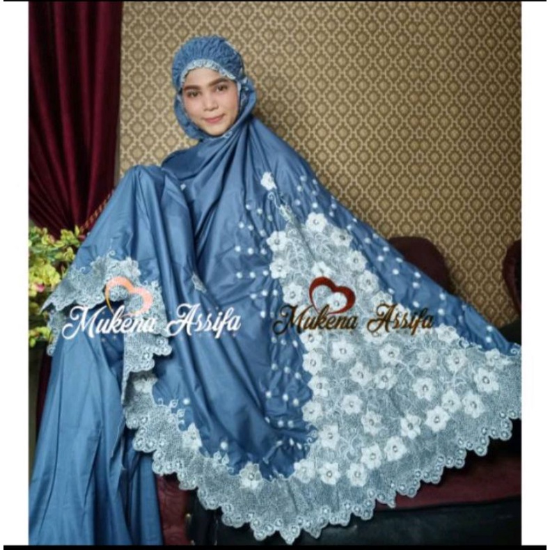 Mukena bordir jumbo handmade bukittinggi abu" tua