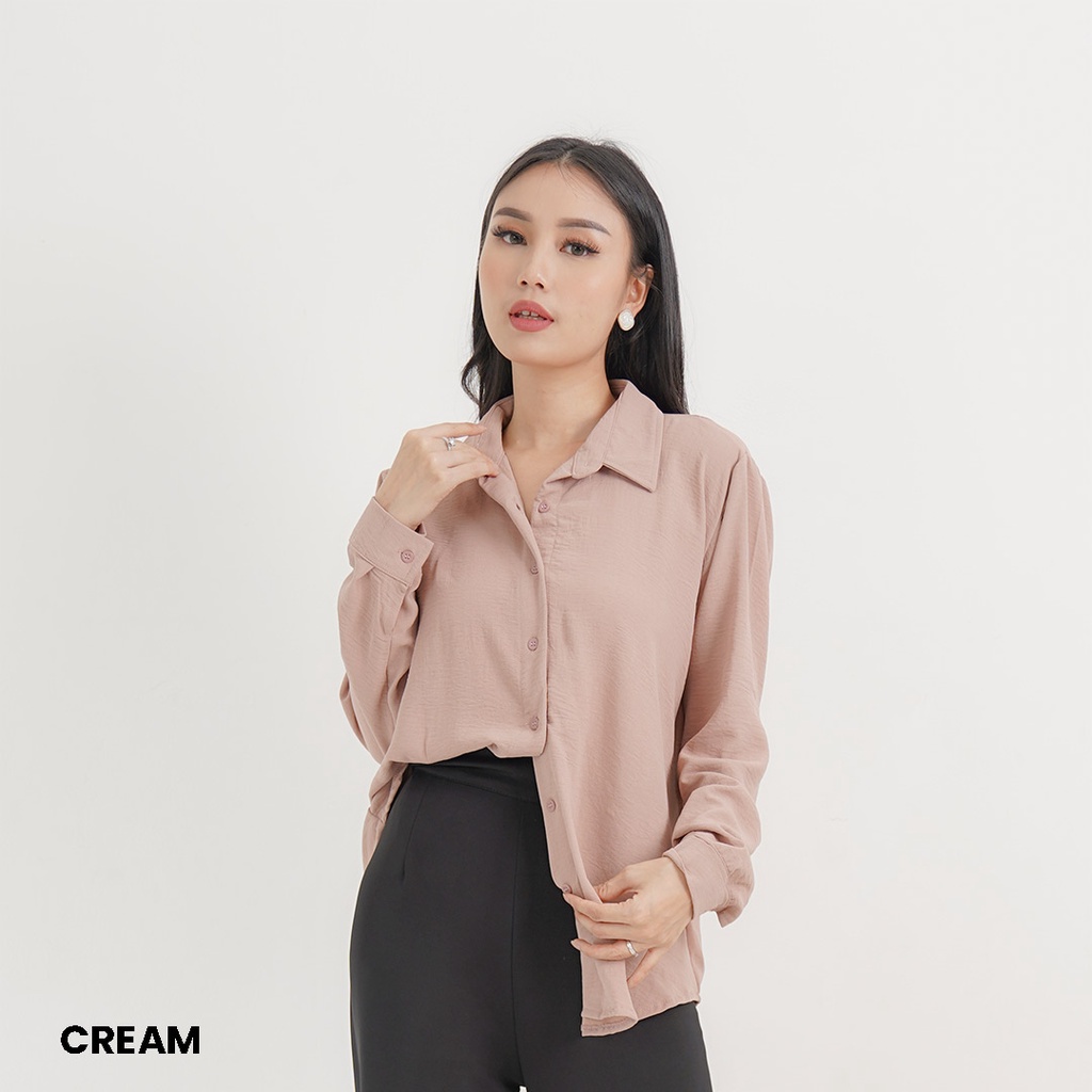 Kemeja Oversized Airflow Clover Blouse Atasan Top Wanita