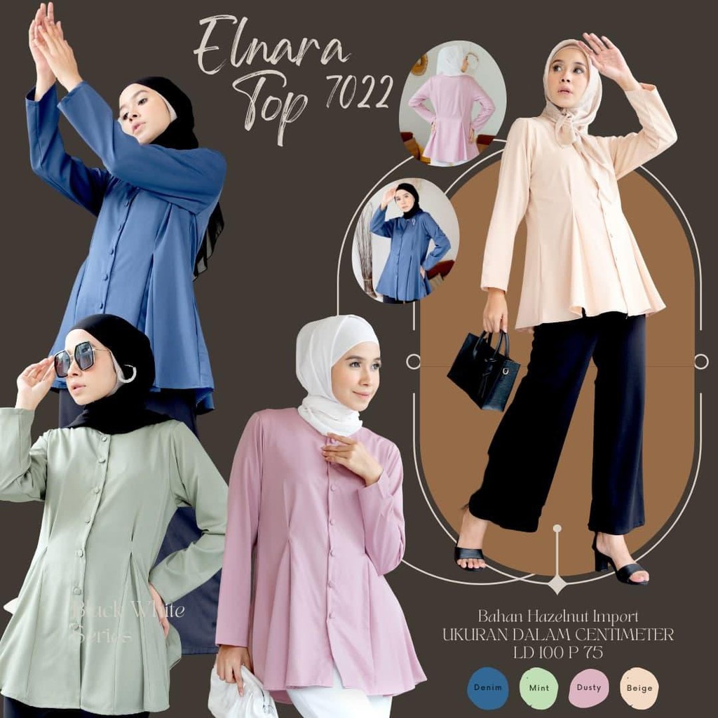 ELNARA TOP / ATASAN WANITA / PAKAIAN / BAJU KERJA