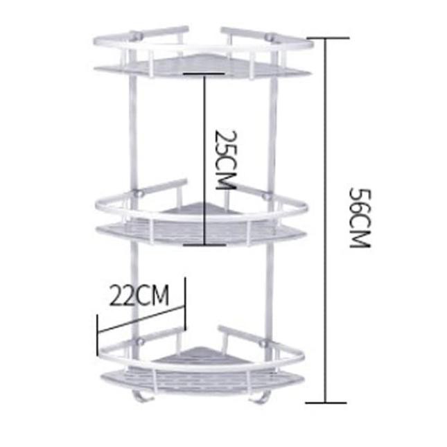IZK Rak Dinding Sudut Siku 3 Susun Toilet WC Kamar Mandi Aluminium M48 .