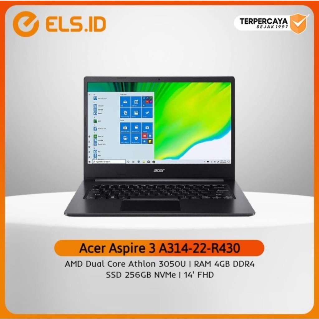 Acer Aspire 3 A314-22-R430 - Black [Athlon 3050U-4GB-SSD 256GB]