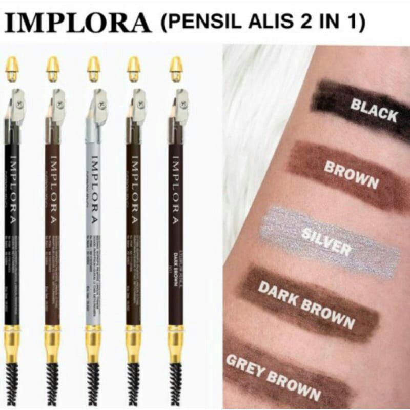 [1 LUSIN] Implora Pensil Alis / Pensil Alis Implora / Pensil Alis Implora Dark Brown / Eye brown Pen