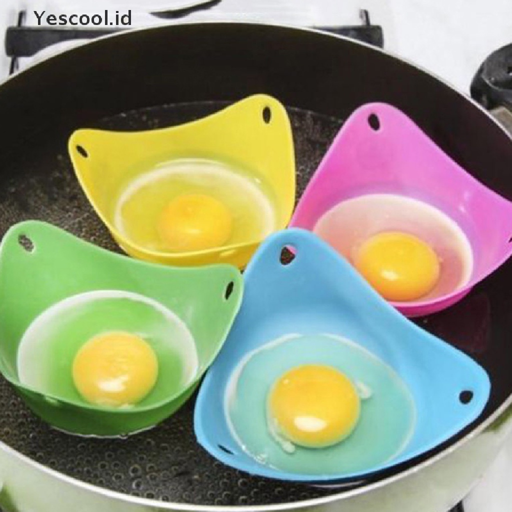 4pcs / Set Alat Cangkir Panci Telur Rebus Bahan Silikon Anti Lengket