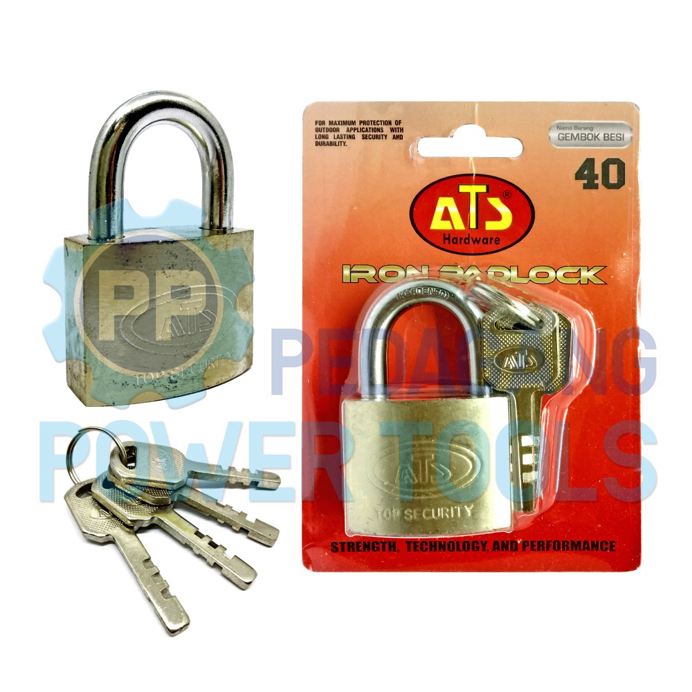 ATS GEMBOK BESI 40 MM SHORT PADLOCK KUNCI PAGAR RUMAH LEHER PENDEK