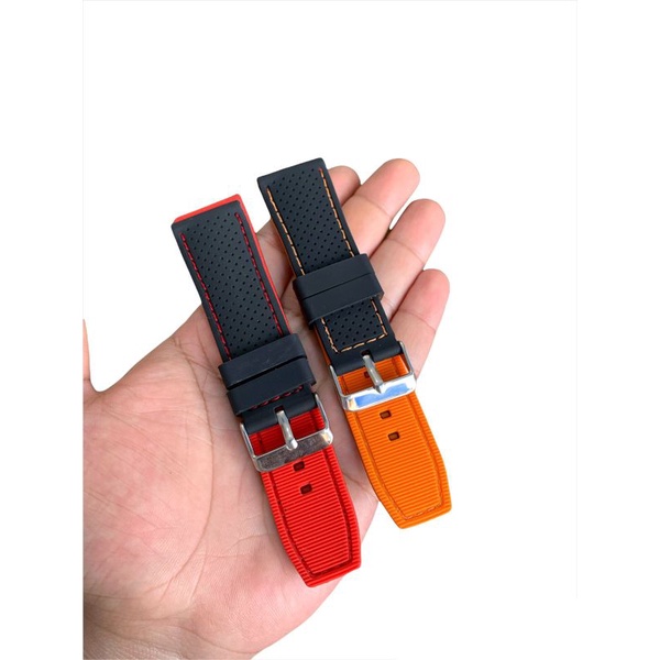 Strap tali jam tangan Karet combinasi warna size 24MM