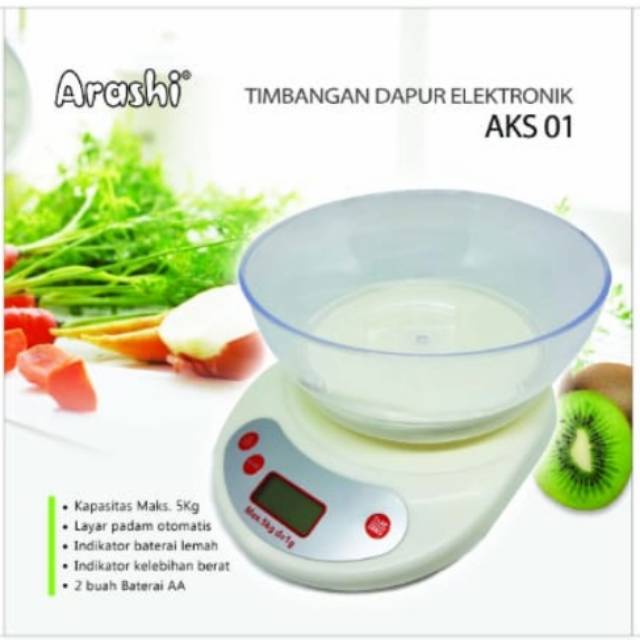 Arashi AKS 01 Timbangan Dapur Digital 5 Kg