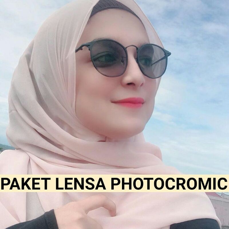 NEW KACAMATA PHOTOCROMIC WANITA PRIA TERBARU FRAME TITANIUM OPTIK FASHION VINTAGE BLUERAY