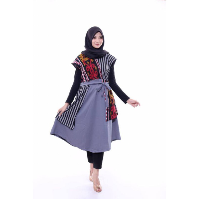 (BISA COD) DRESS BATIK KOMBINASI JUMBO/TUNIK BATIK JUMBO