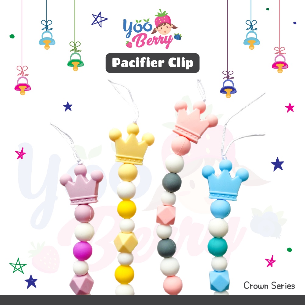 YooBerry Mart Pacifier Chain Tali Empeng Soother Bayi Crown Series Berry Mart