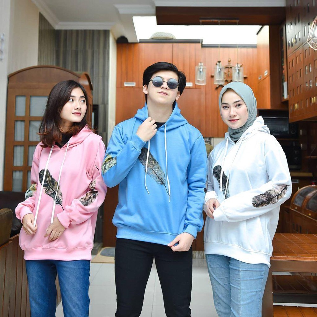 Nara Grosir - One Feather l Sweater Unisex l Ready Biru