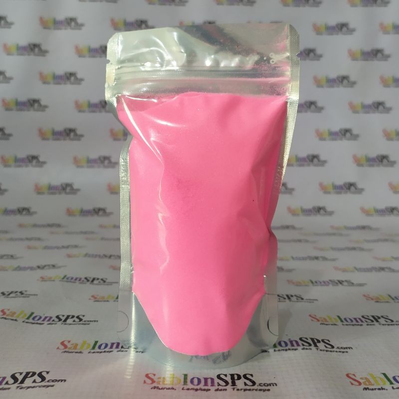 BUBUK GLITER FLO PINK GLITTER POWDER 100gr ZIP LOCK