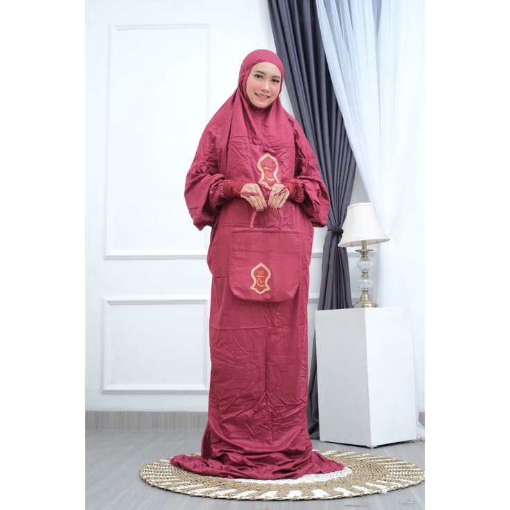 Mukena TEROMPAH MANSET Hadramaut Bali Terompah Polosan Warna Mukenah Dewasa Jumbo Rayon 5 Warna #5