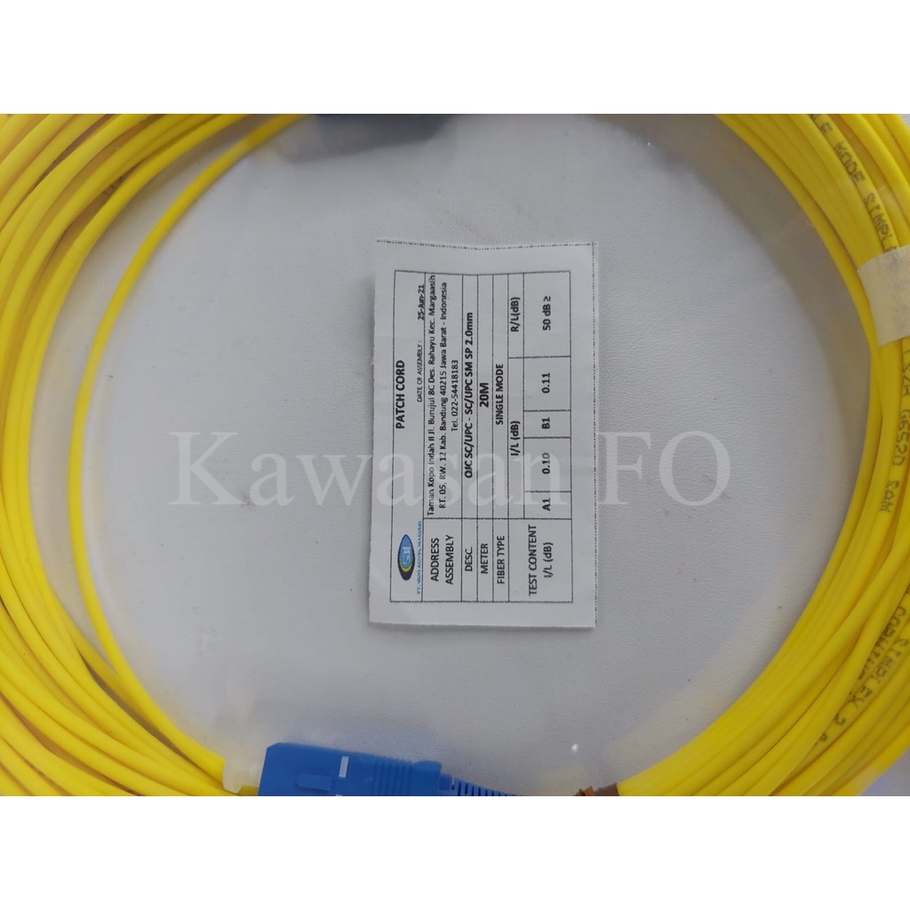 Patchord / Patchcord SC-SC UPC 20 Meter 2mm Simplex FTTH