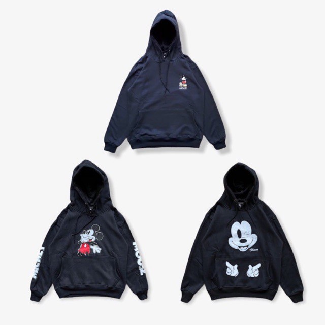 Jaket Hoodie Pria H&M X Disney Mickey Mouse Hitam