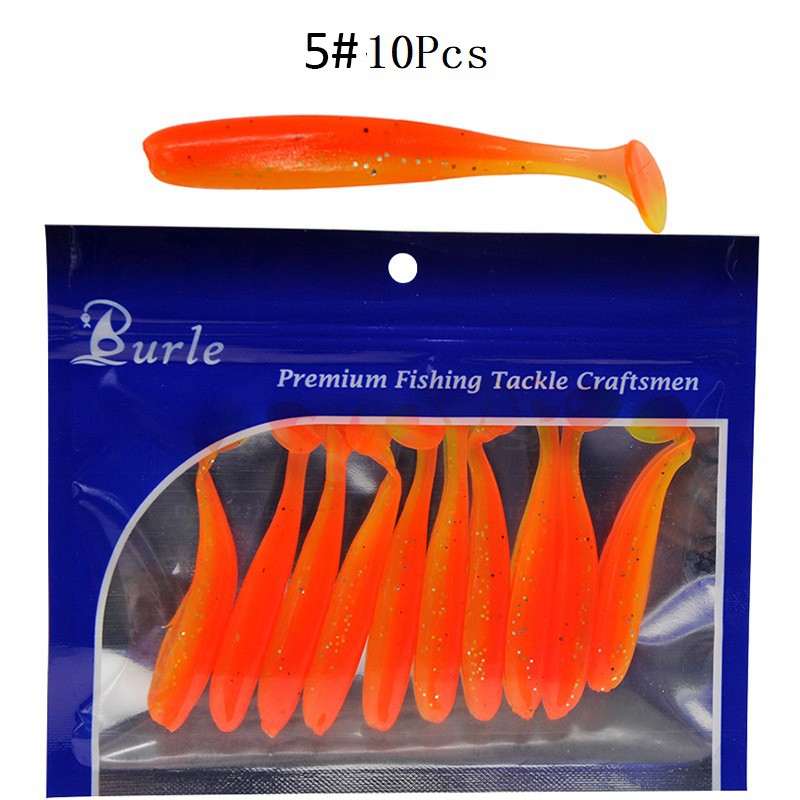 10 Pcs Umpan Pancing Soft Bait Bentuk Cacing Ukuran 5.5cm / 1.2g