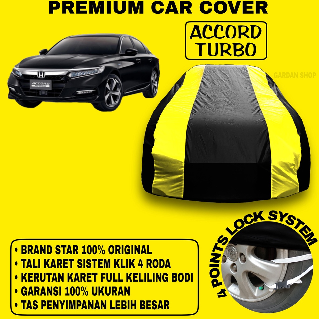 Body Cover ACCORD TURBO Sarung Strip KUNING Penutup Pelindung Bodi Mobil Accord Turbo PREMIUM