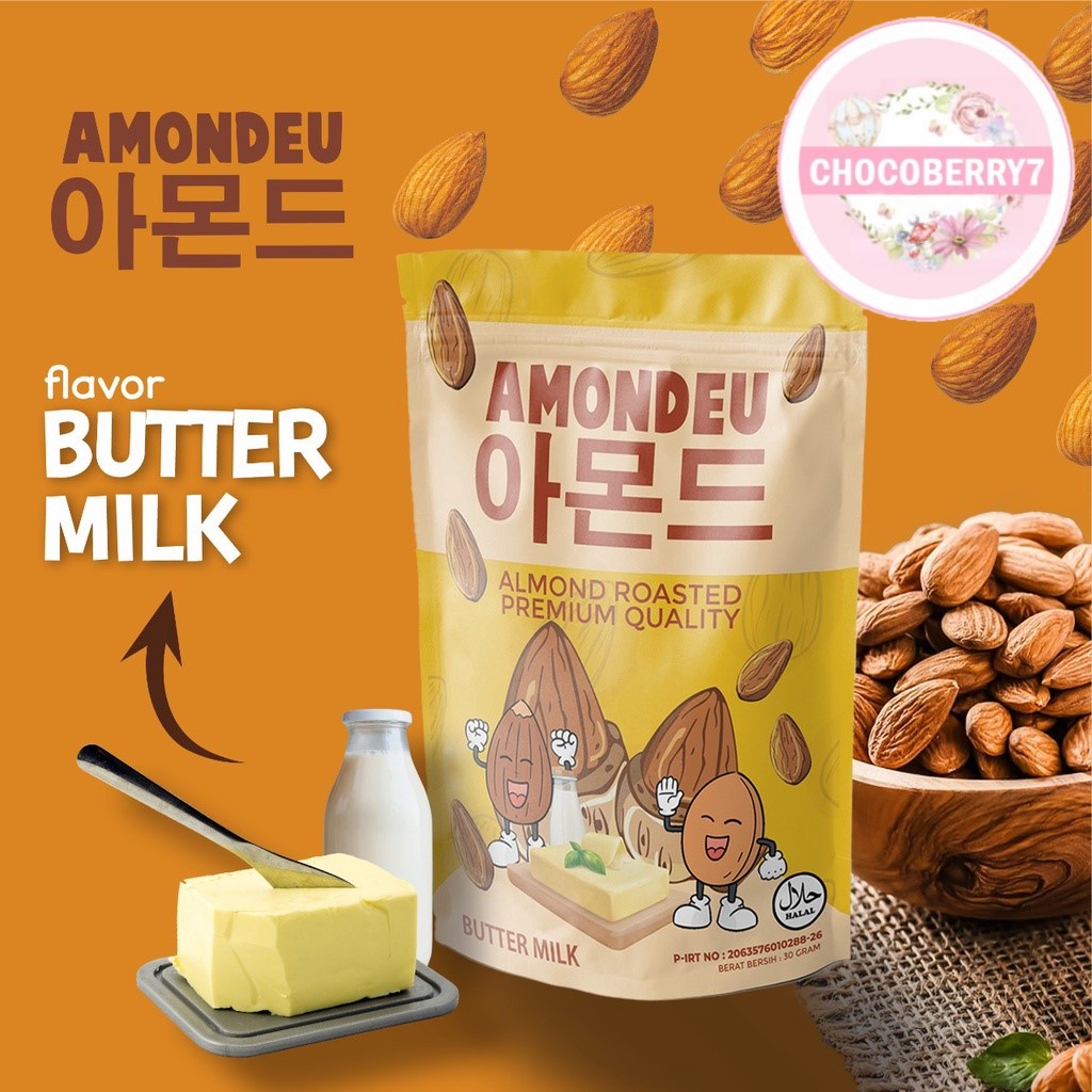 AMONDEU KOREAN ALMOND ROASTED 30gr - 100% Pure Almond Yummys Almond