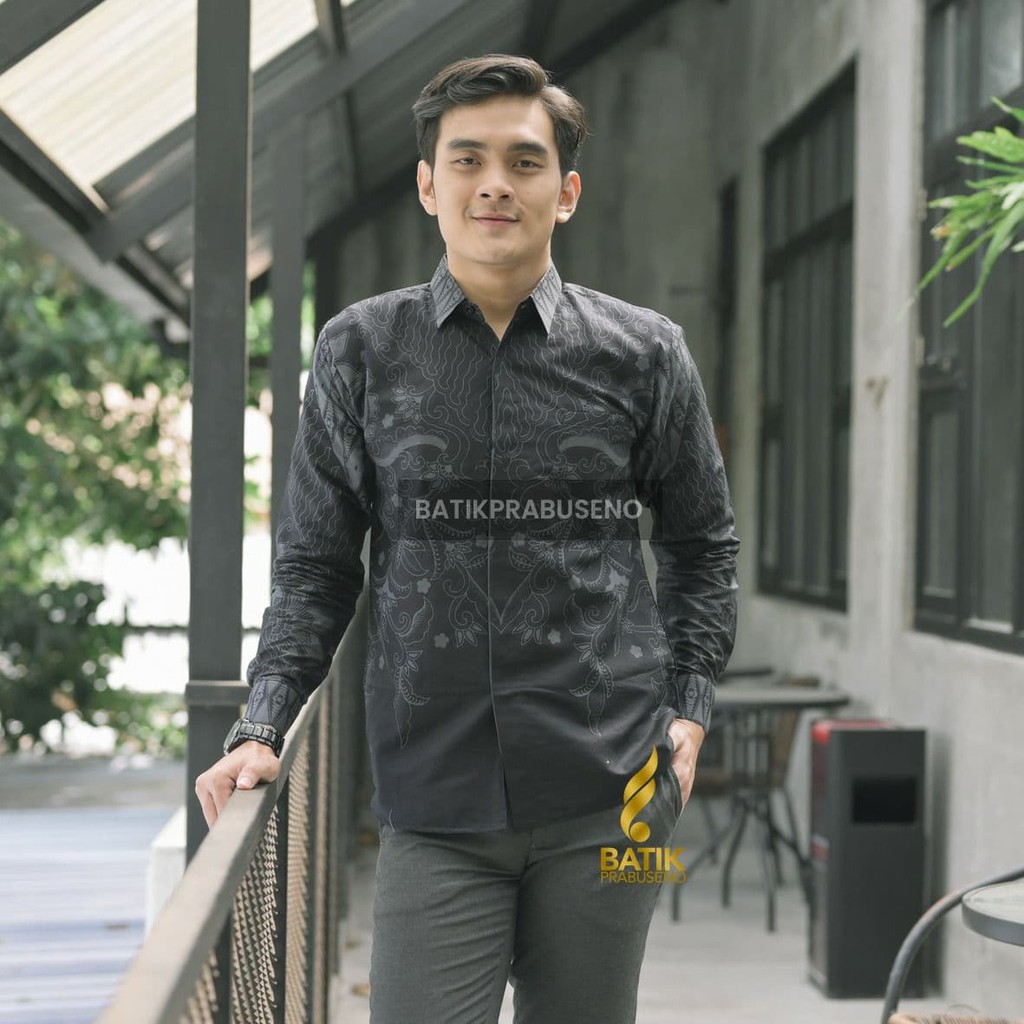 PRABUSENO BATIK PRASARA KEMEJA BATIK PRIA LENGAN PANJANG SLIM FIT  ORIGINAL  PRABUSENO FULL FURING J