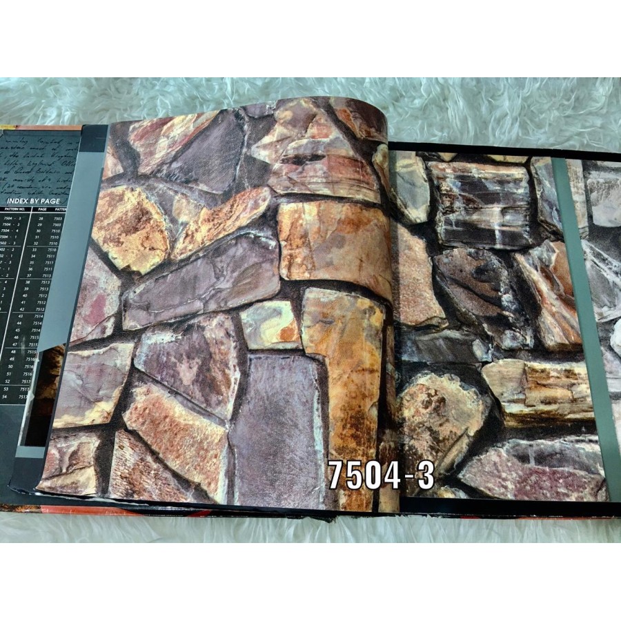 Wallpaper Dinding Roll Besar Motif Batu Alam 3D M stone