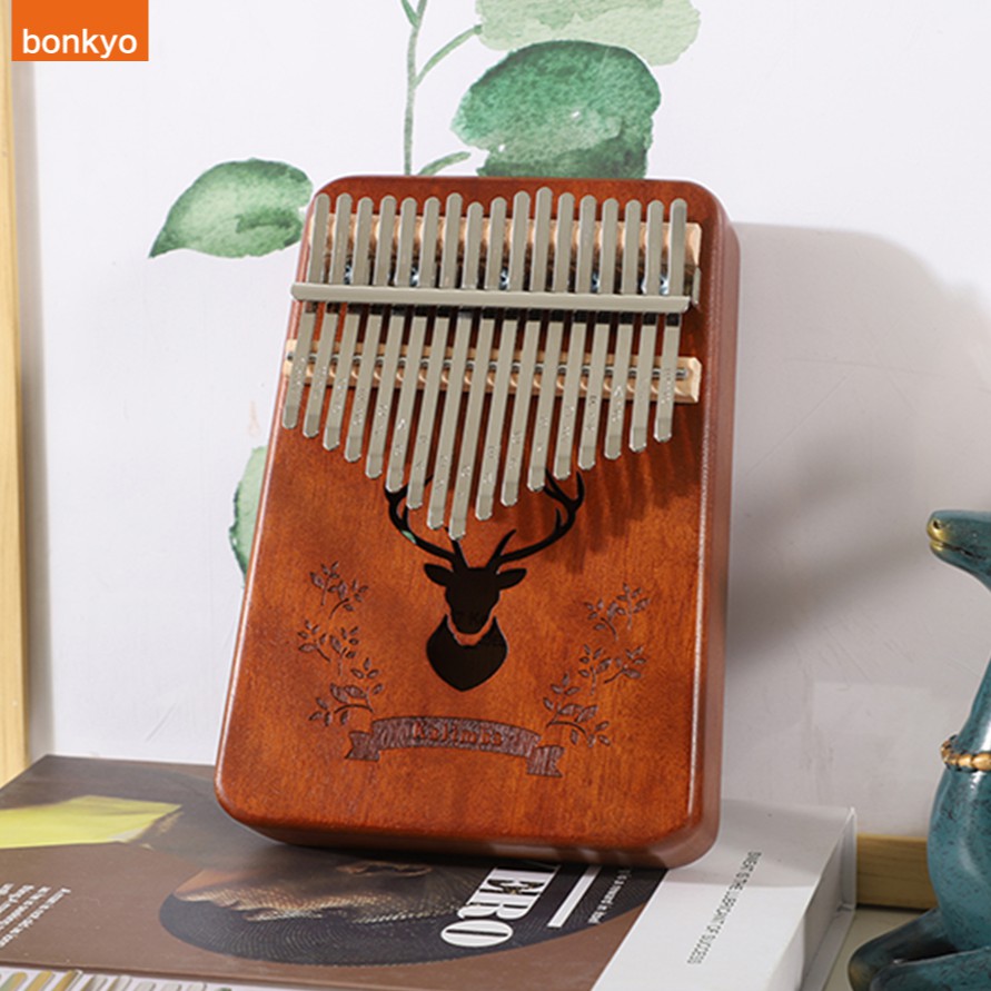 Bonkyo Kalimba 17 Key  untuk pemula Piano jari, Kecapi jari Kalimba, 21 key instrumen Carimba