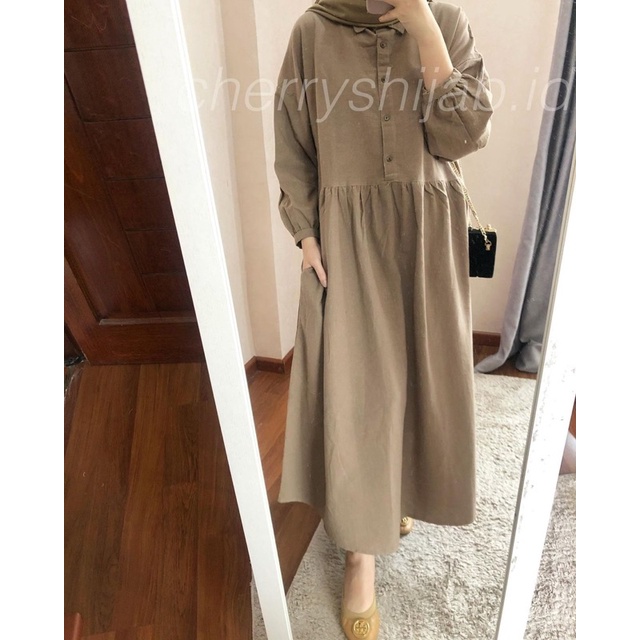 LINEN MIDI DRESS