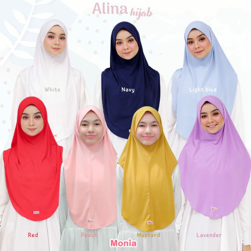 Alina Hijab by Monia Hijab Kids size LXL | Hijab Terbaru | Hijab Instant Terbaru