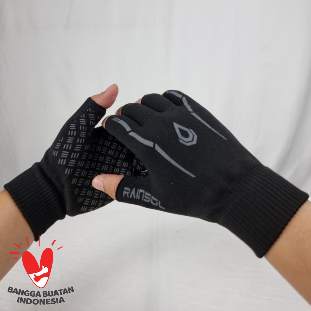 Half Gloves RS v1 | Sarung Tangan Sepeda Motor Anti Slip | Half Finger