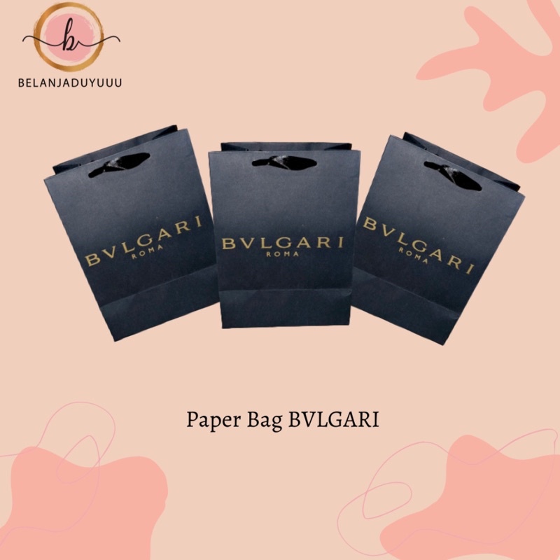 Paper Bag BVLGARI Size Small 15x9x20 cm Paper Bag Hitam Tas Kado Hampers Kadiah Parfum