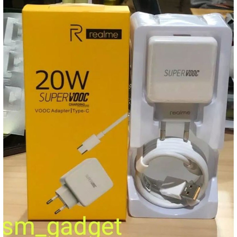 Charger REALME 20W Type-C Super VOOC adapter+kabel