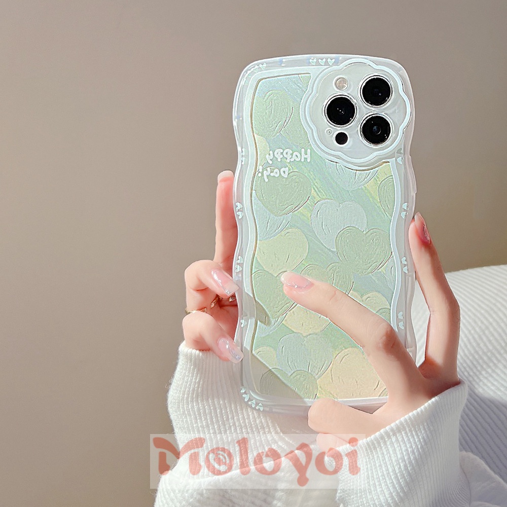 Soft Case Motif Lukisan Bunga Dan Hati Untuk IPhone 6 6s 7 8 Plus 13 12 11 Pro MAX XR SE 2020 X XS MAX