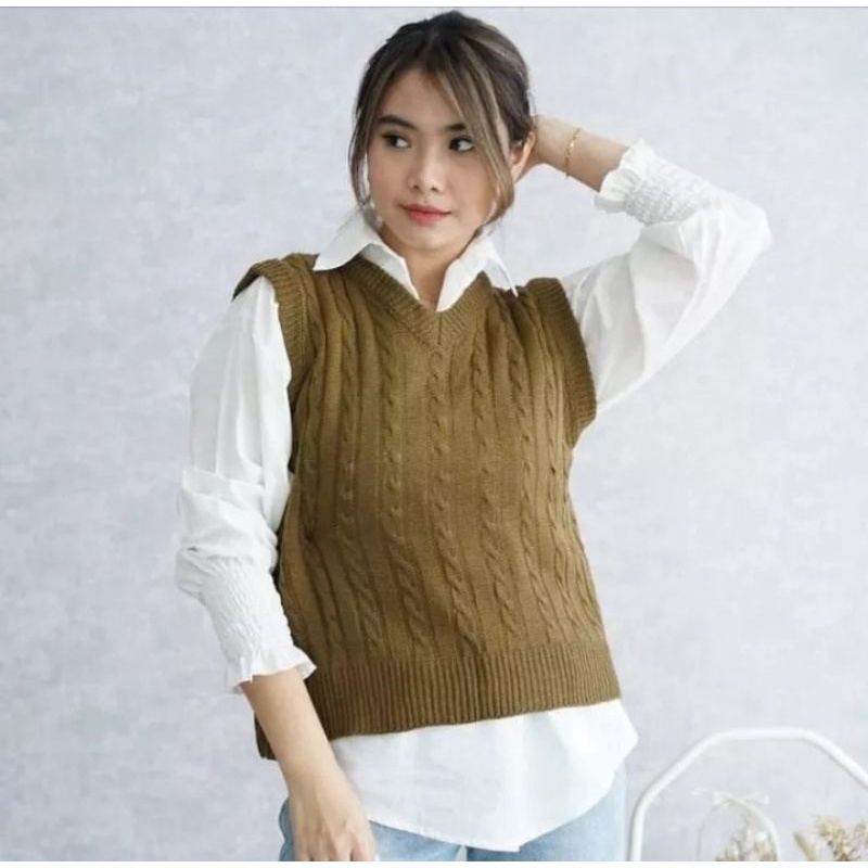 cable knitted vest