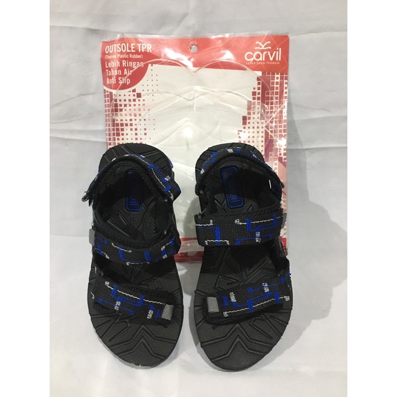 Sandal gunung anak CARVIL ORIGINAL GANESHA - GC HITAM/ROYAL BLUE